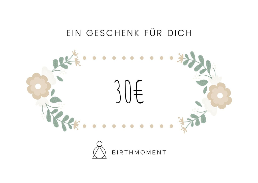 Birthmoment digitaler 30 Euro Geschenkgutschein